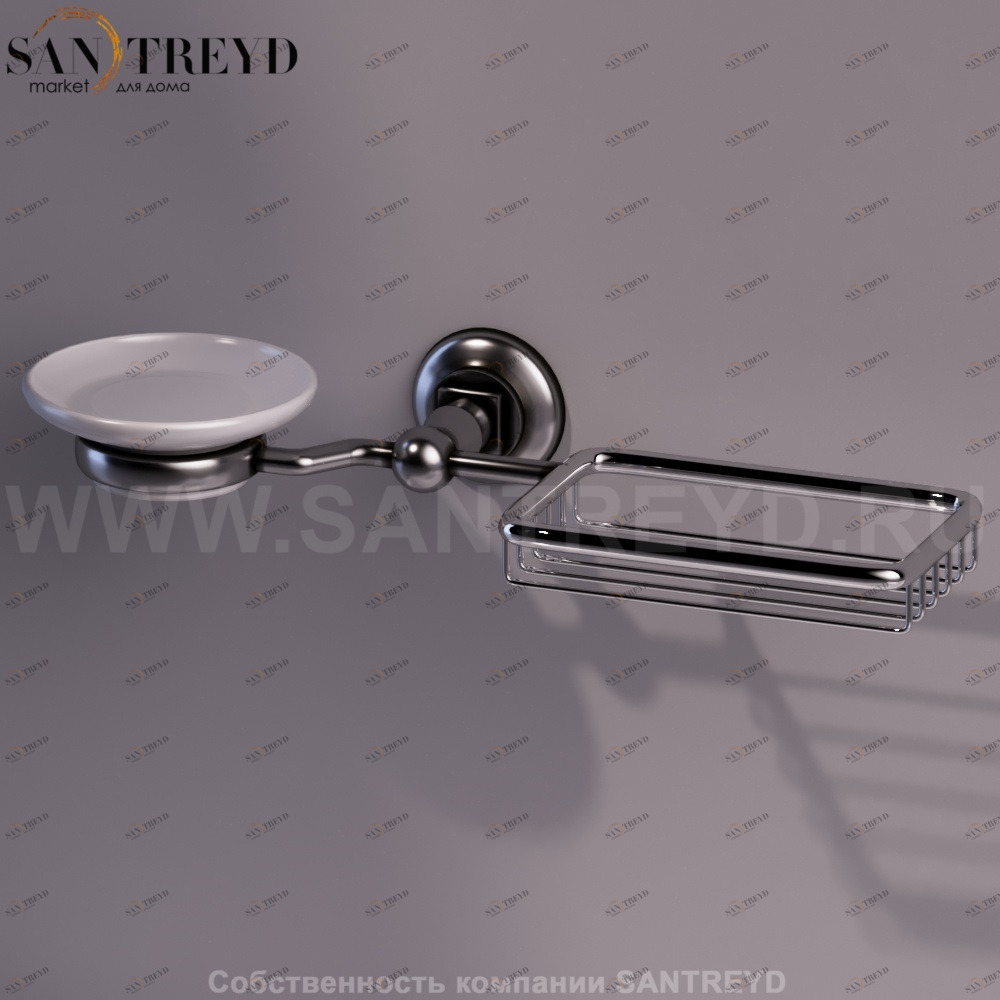 Двойная мыльница с решеткой SIMAS хромированная Arcade 260210CR