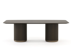 Прямоугольный обеденный стол из латуни и дерева