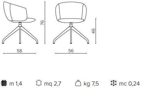True Design Мягкое поворотное кресло с 4 спицами Not sun-id-1515603 - Вид №17
