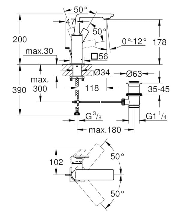 Однорычажный смеситель для раковины Grohe Allure New ARCH-00033323 - Вид №4