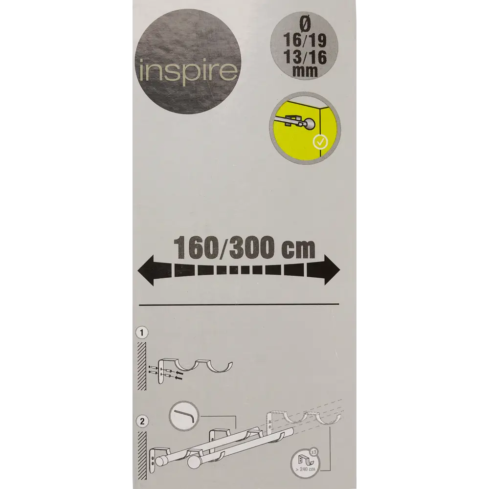 Карниз двухрядный раздвижной Inspire Трапеция 160-300 см цвет чёрный 81976819 STLM-2016881  - Вид №6