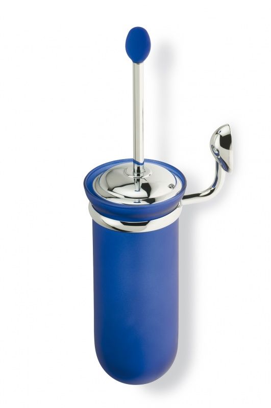 A12(08-BI) Stil Haus Alfa, настенный стеклянный ёрш, цвет хром - сатин. белое стекло Santreyd 