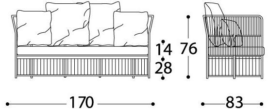 Varaschin Диван из тканого синтетического волокна Tibidabo 1246 - Вид №5