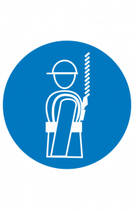 68515 Знак "Работать в предохранительном поясе" ( M 09 )  Предписывающие знаки размер 100 х 100 мм