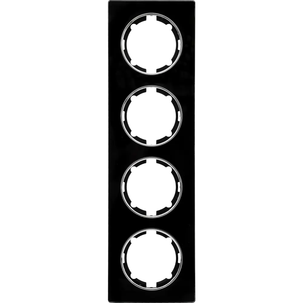 ONEKEYELECTRO Стеклянная рамка для розеток на 4 поста — элегантный черный глянец 82838538 Florence STLM-0036869