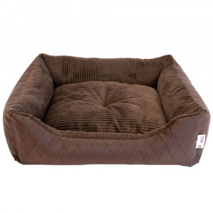 ПР0054223 Лежак для животных Leather 52x41х10см коричневый Foxie
