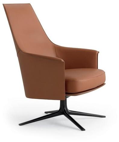 Poliform Поворотное кожаное кресло с 4-мя спицами и подлокотниками Stanford sun-id-1373853 - Вид №3