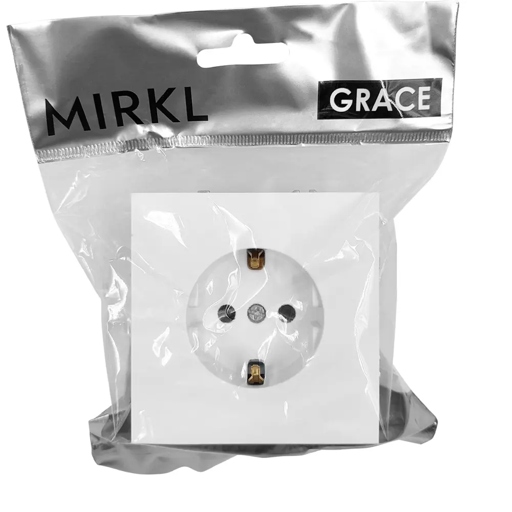 Розетка встраиваемая Mirkl Grace с заземлением, белая 89393854 STLM-1344550 - Вид №4