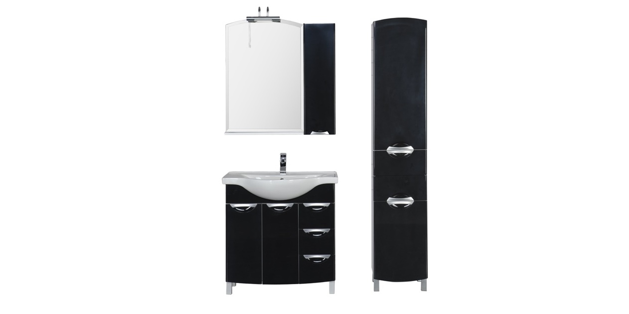 Комплект мебели Aquanet Асти 85 черный 00178432 - Вид №2