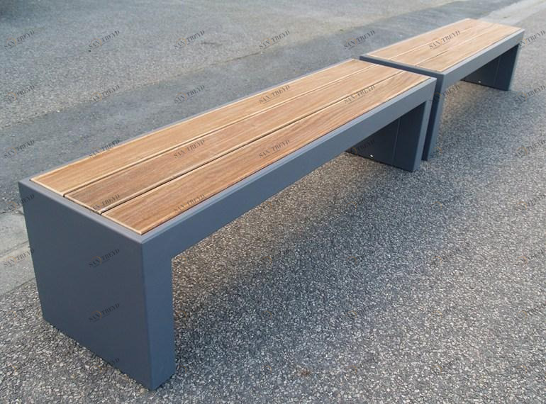 IMAGE'IN Модульная садовая скамейка из стали и дерева  Steelab custom bench 