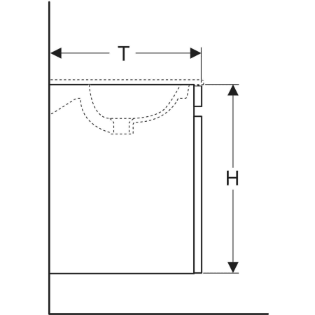 869563000 Шкафчик для встраиваемой раковины Geberit Renova Plan, с одним выдвижным и одним внутренним выдвижным ящиком Geberit  - Вид №4