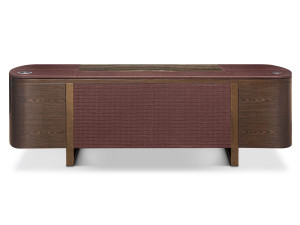 Исполнительный стол из шпона и кожи