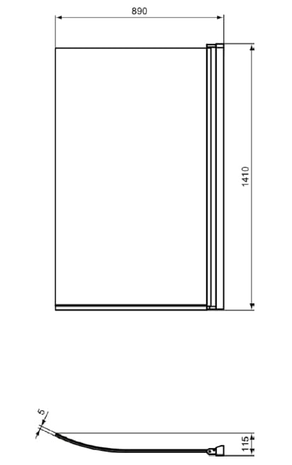 Стена для ванны Ideal Standard CONNECT AIR ARCH-00072440 - Вид №2