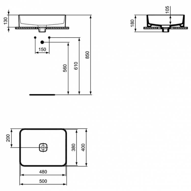 T296701 Раковина 50 см Ideal Standard STRADA II - Вид №10