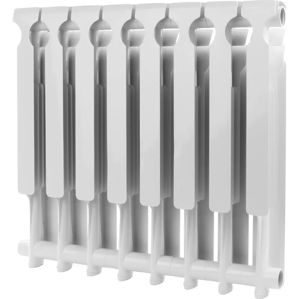 Радиатор секционный Rommer Optima 500/85 8 секций боковое подключение алюминий белый Отсутствует STLM-2007882 - Вид №1