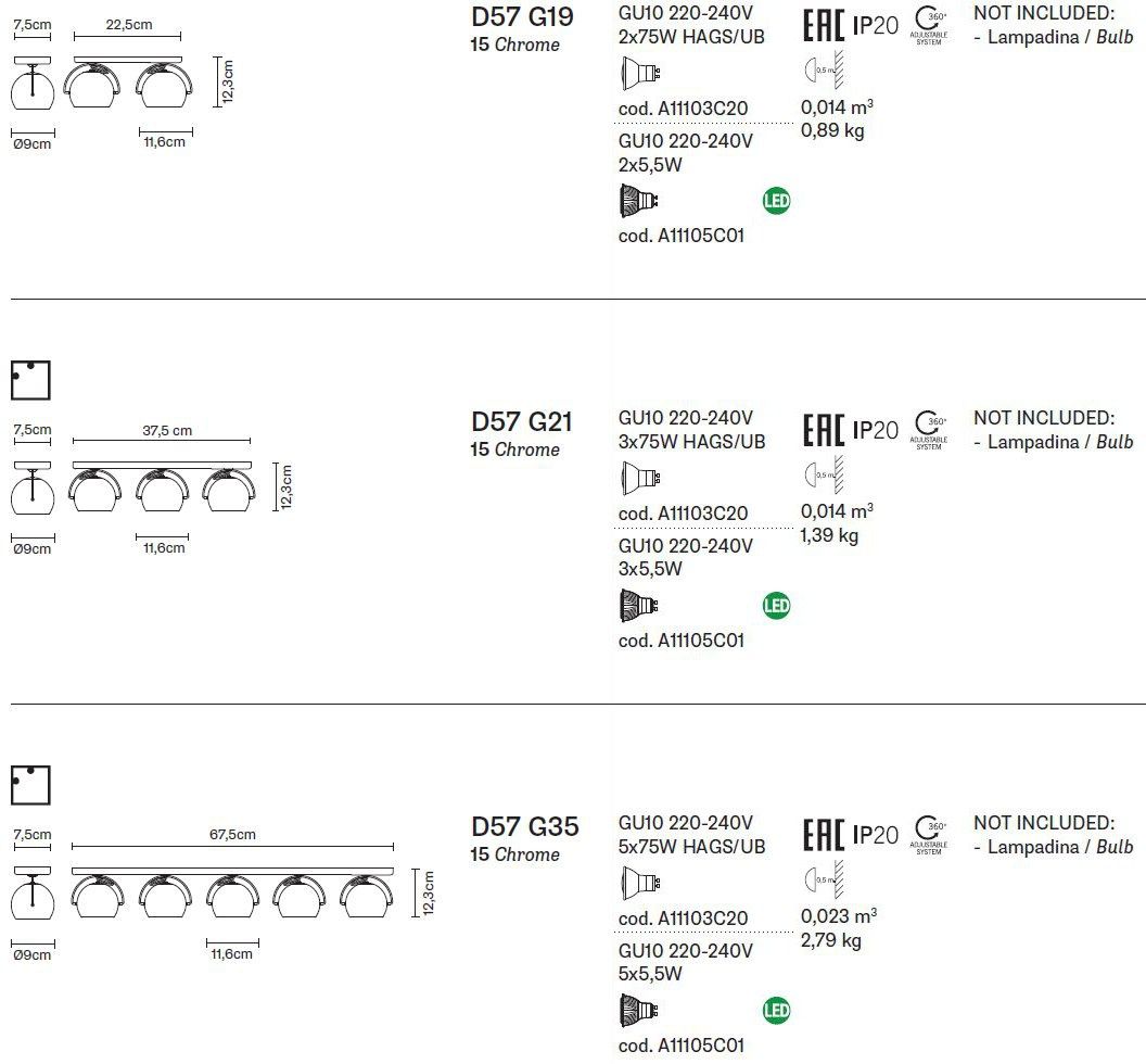 Регулируемый настенный светильник Fabbian Beluga Steel ARCH-00090463 - Вид №5