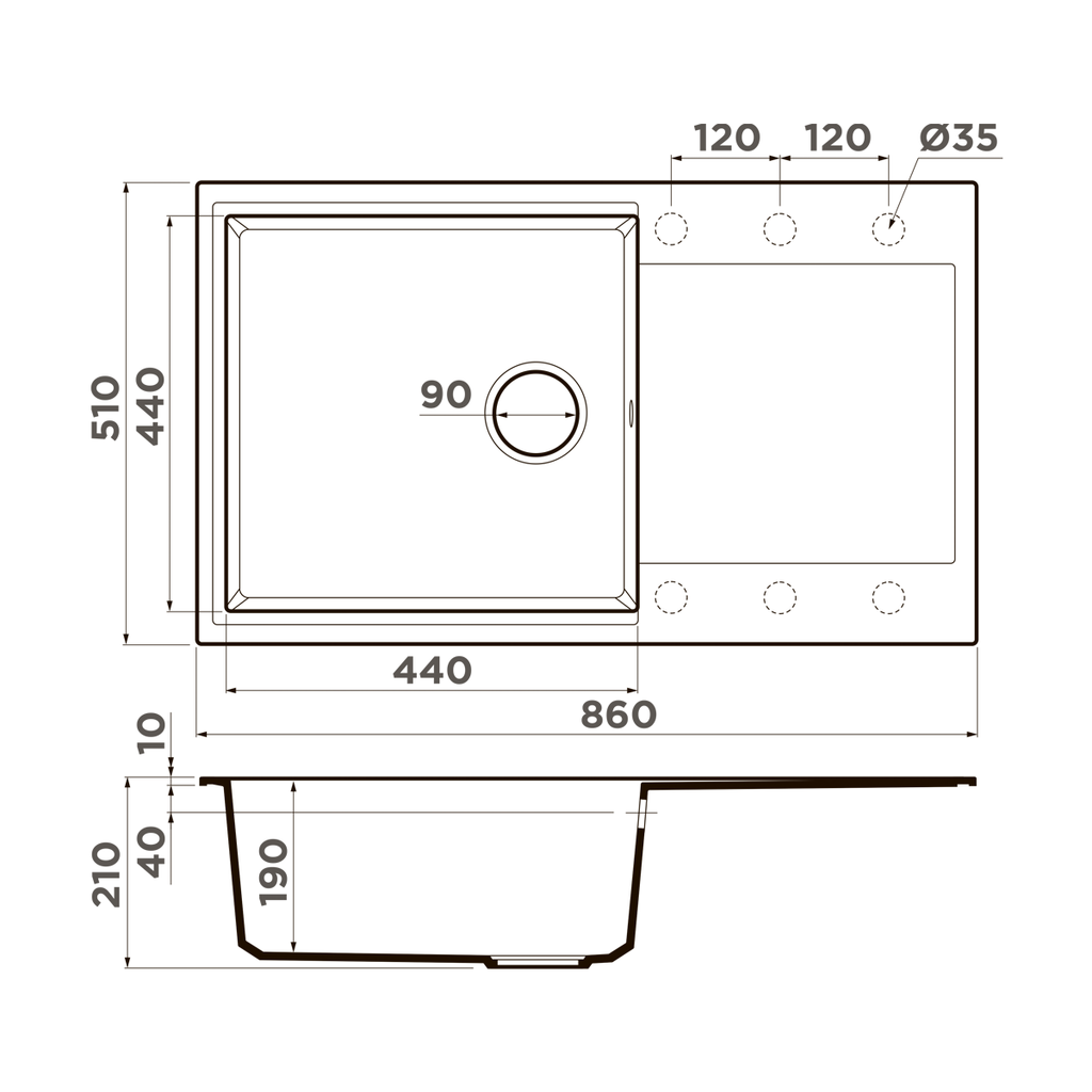 Кухонная мойка Daisen 86 CA OMOIKIRI 4993697 - Вид №3