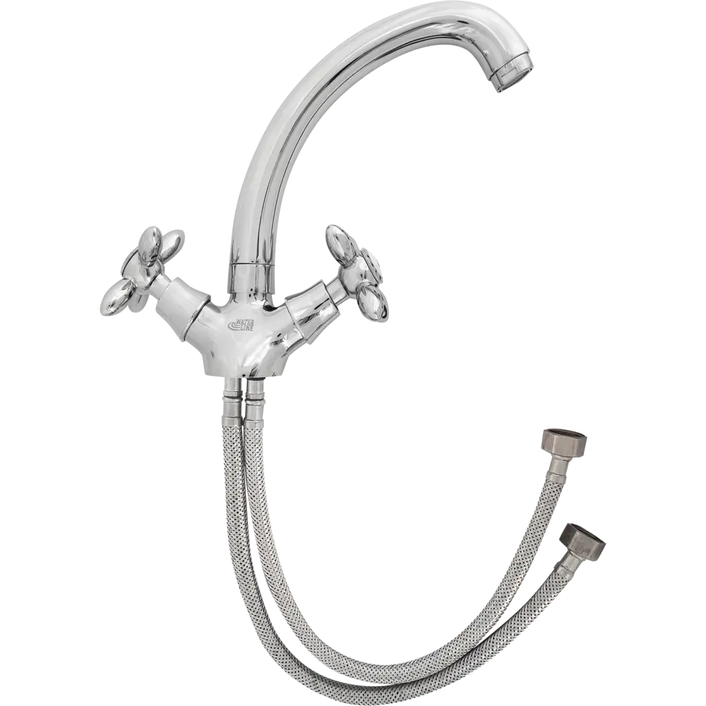 Смеситель для раковины Water Line Classic двухвентильный цвет хром 10064868 STLM-2024979  - Вид №1