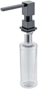 Встраиваемый дозатор ZorG Inox ZR-22 BLACK для жидкого мыла, черный