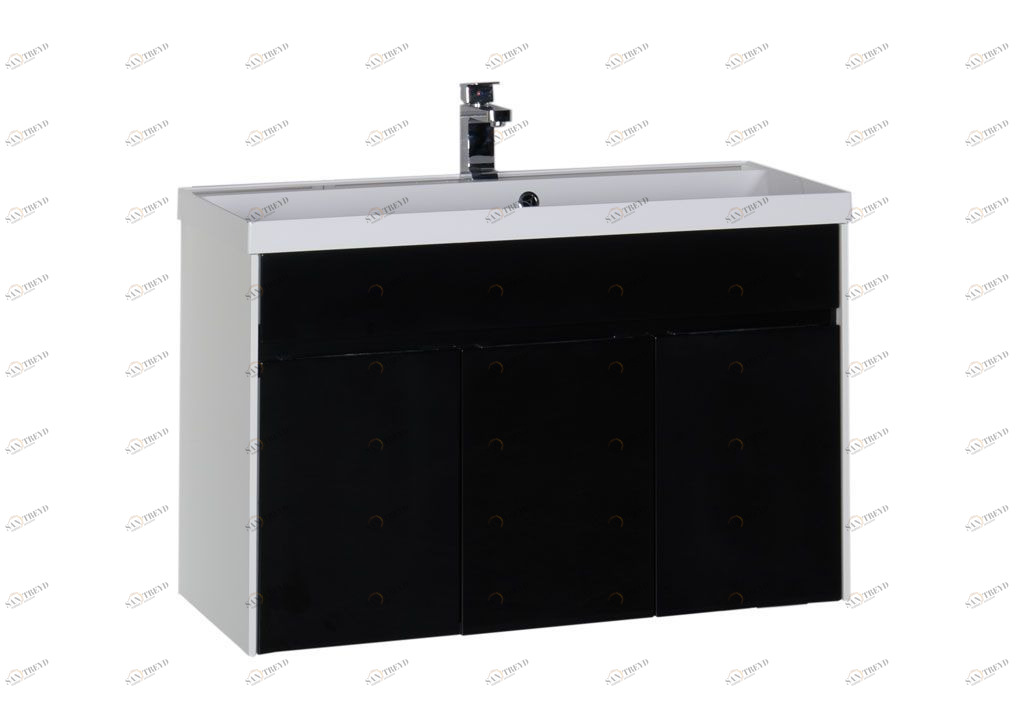 Тумба с раковиной Aquanet Латина 100 черный 0017992700179392