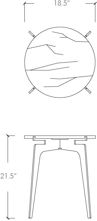 GABRIEL SCOTT Высокий круглый мраморный журнальный столик Prong sun-id-1449267 - Вид №16