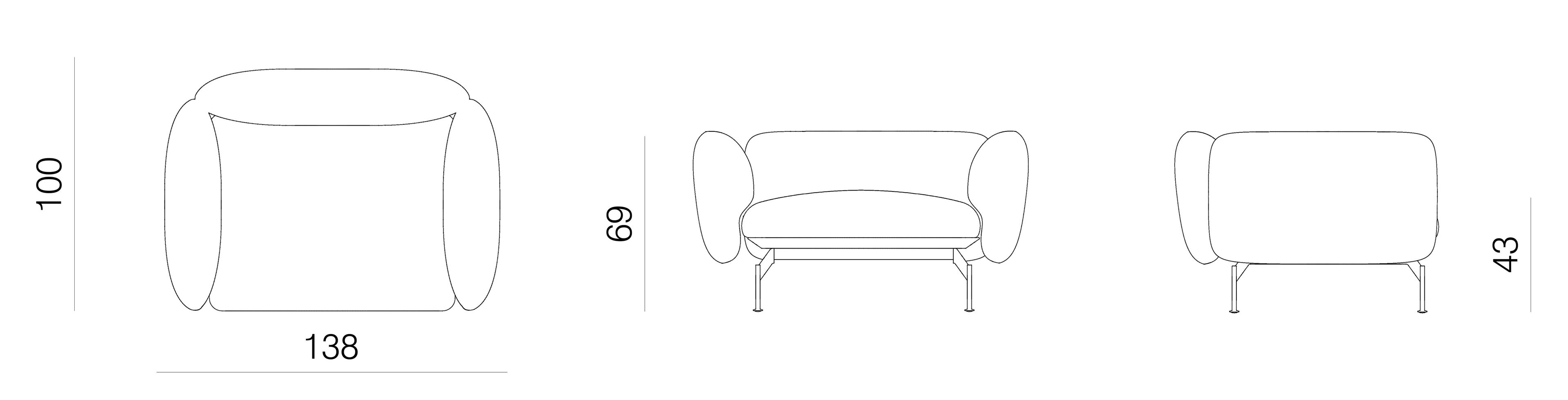 Съемное тканевое кресло с подлокотниками prostoria Echo ARCH-00005268