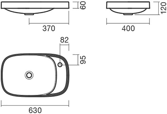 Раковина асимметричная встраиваемая 60 Sanitana BE YOU S10062216700000  - Вид №1