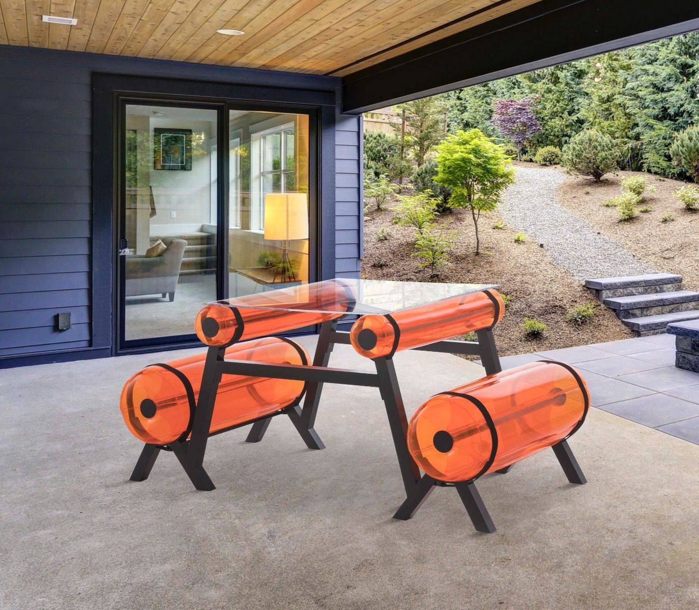 MOJOW ZIBA стол 1м Оранжевый TZCN1005OC - Вид №1