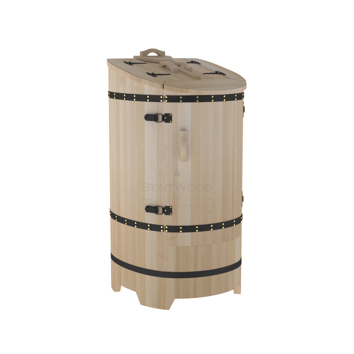 904 Фитобочка со скосом "Премиум" цвет натуральный, фурнитура черная Alyarus 