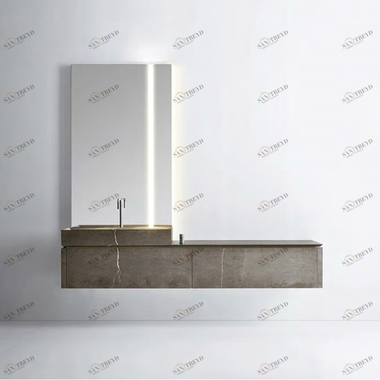 Комбинация ванной комнаты P105 в отделке HEIGHT 90 Marmo Medea MILLDUE PURO PURO105