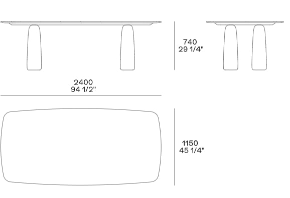 Прямоугольный мраморный стол Poliform MONOLITH ARCH-00123856 - Вид №3