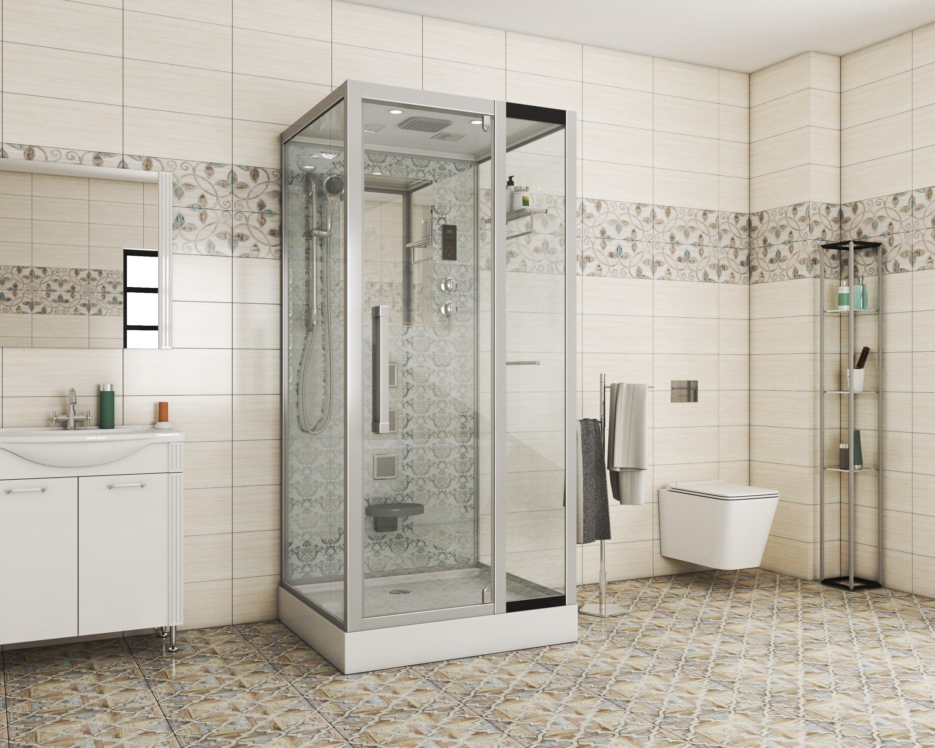 Душевая кабина NG-7714W (1000x900х2150) низкий поддон стенки БЕЛЫЕ Niagara Luxe - Вид №1