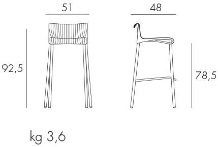 Nardi Штабелируемый высокий табурет в современном стиле с подставкой для ног sun-id-1346541 - Вид №2