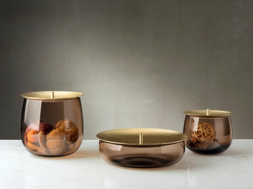 Хрустальный контейнер с латунной крышкой Beret Santreyd sun-id-1482285 - Вид №3