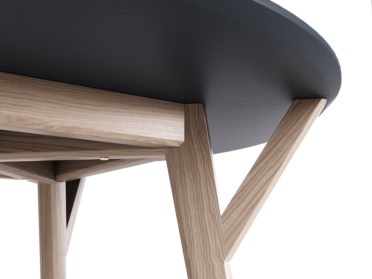 Обеденный стол круглый осветленный дуб, графитовый 102 см Circle THE IDEA  210021 Дуб сонома;бежевый  - Вид №1