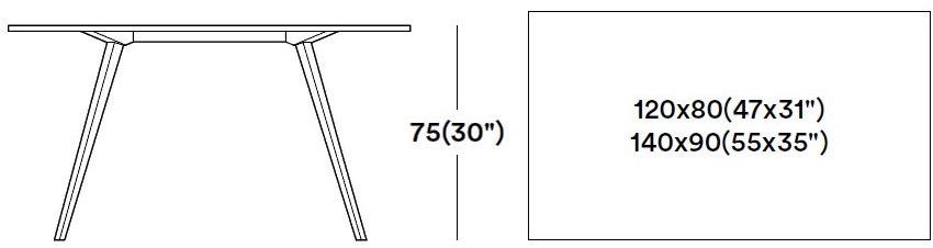 Tirolo Прямоугольный стол из массива дерева Milano 083 d h75 - Вид №2