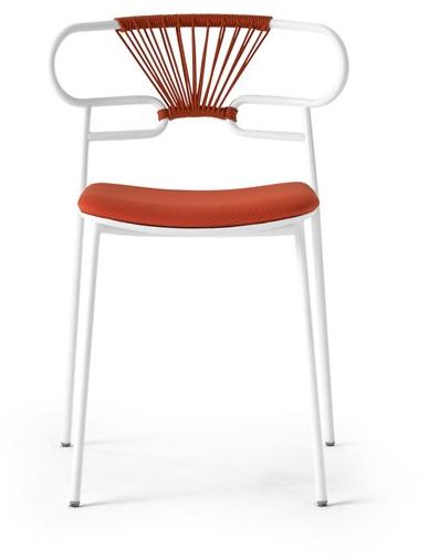 TrabA' Штабелируемый металлический стул со встроенной подушкой и открытой спинкой Genoa 0047-met-cross-im - Вид №1