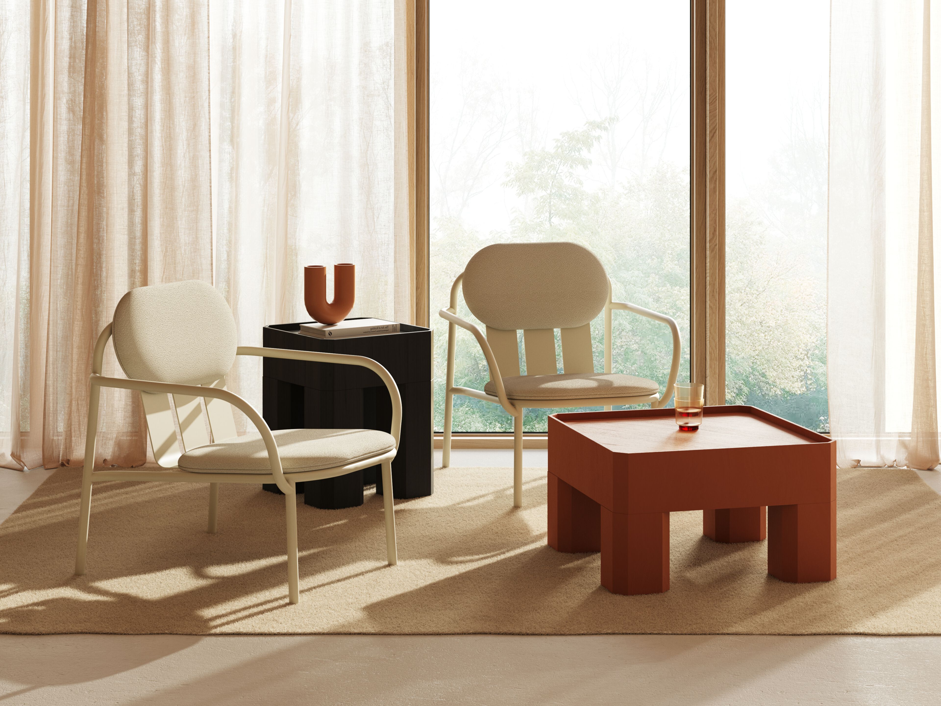 Деревянный квадратный низкий журнальный столик Joyf блок ARCH-00017003 - Вид №1