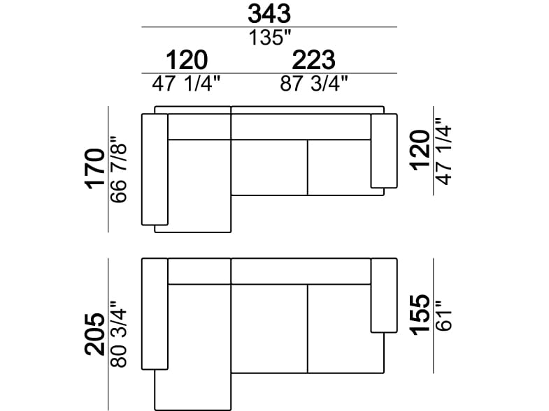 Секционный диван из ткани Arketipo ARCH-00144959 - Вид №20