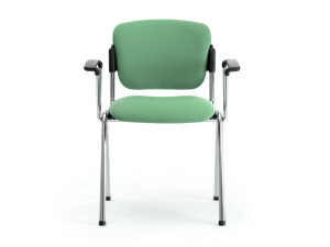 Стул из стали и ткани с подлокотниками