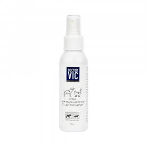 ПР0058489 Спрей для собак и кошек для удаления пятен со светлой шерсти 100мл DOCTOR VIC