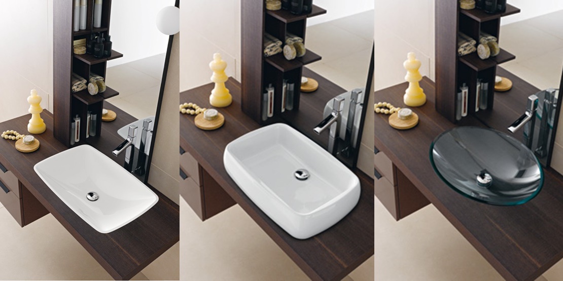 Комбинация ванной комнаты FLY113 в отделке Space Mineralmarmo/L35 Visone/Tranché Terra MILLDUE FLY - Вид №2