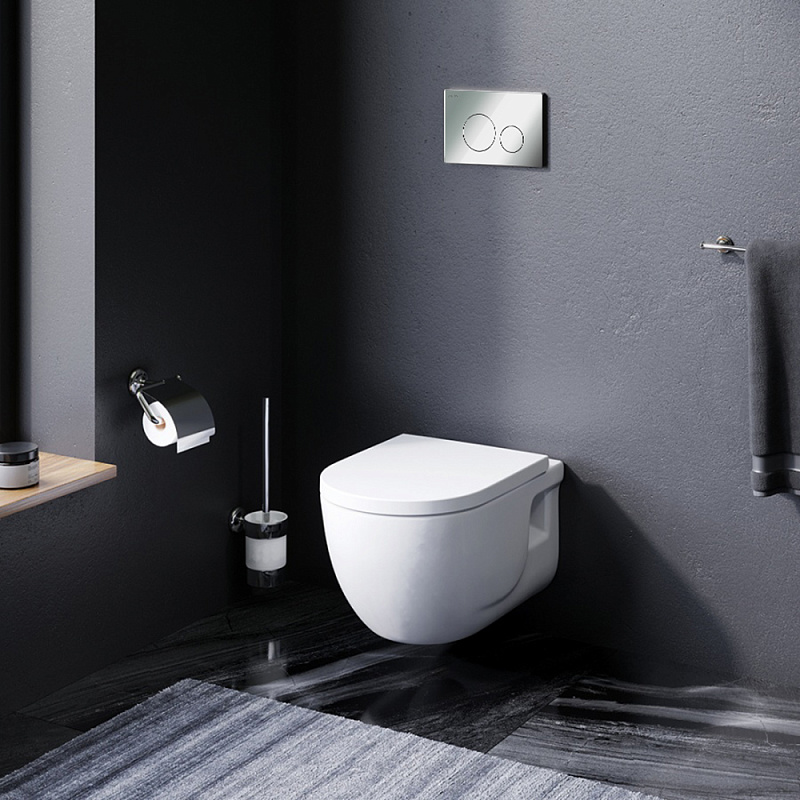 IS49051.801701 Комплект инсталляция с клав Pro L глянц хром с подвесным унитазом FlashClean с с AM.PM Like