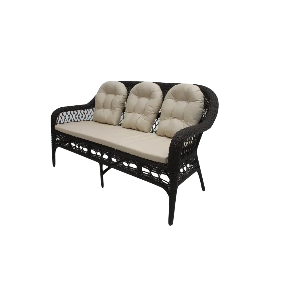 Садовое кресло с подушкой Viktoria 65x65x180 см искусственный ротанг коричневый Santreyd STLM-2117880