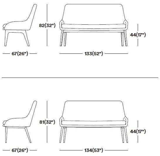 Tirolo 2-местный тканевый диван Jo 058 d, 058 dl - Вид №2