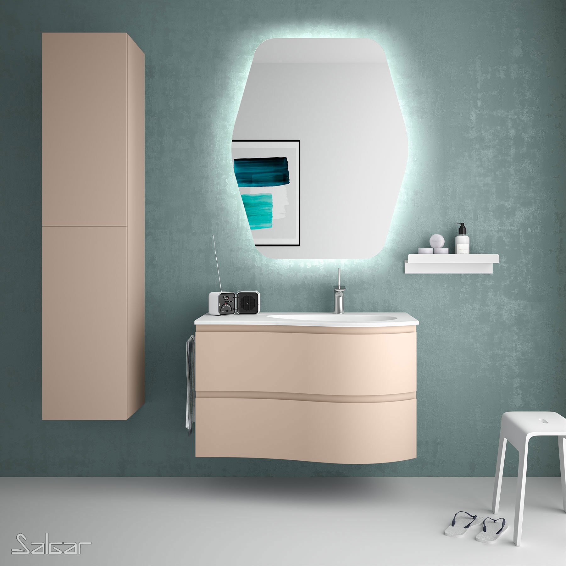 83861 SALGAR Подвесная тумба MAM 900 MACCHIATO left 2 металлических ящика с soft close 897 x 540 x 505 мм Макиато 