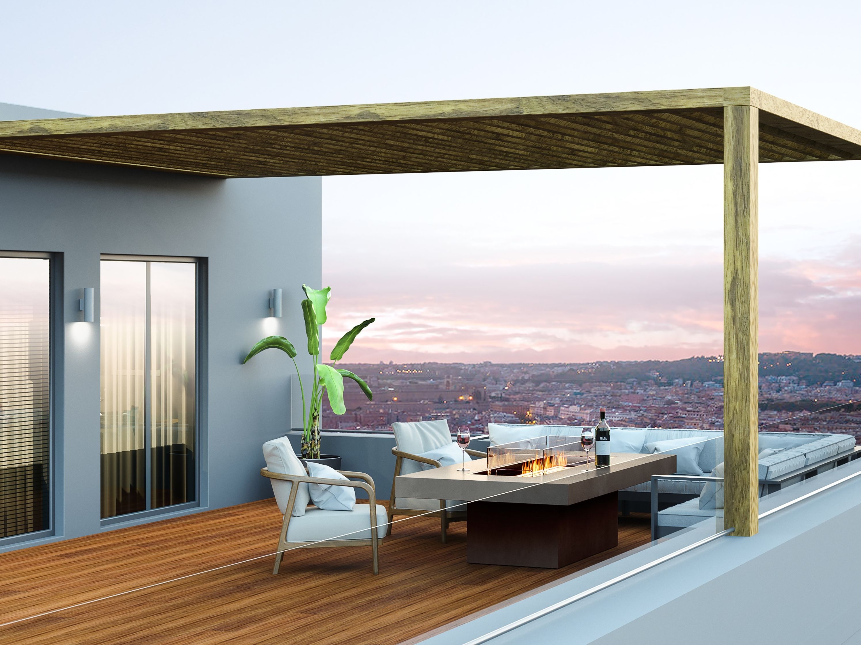 Отдельно стоящий камин на биоэтаноле или газе EcoSmart Fire Каминные столы ARCH-00119453