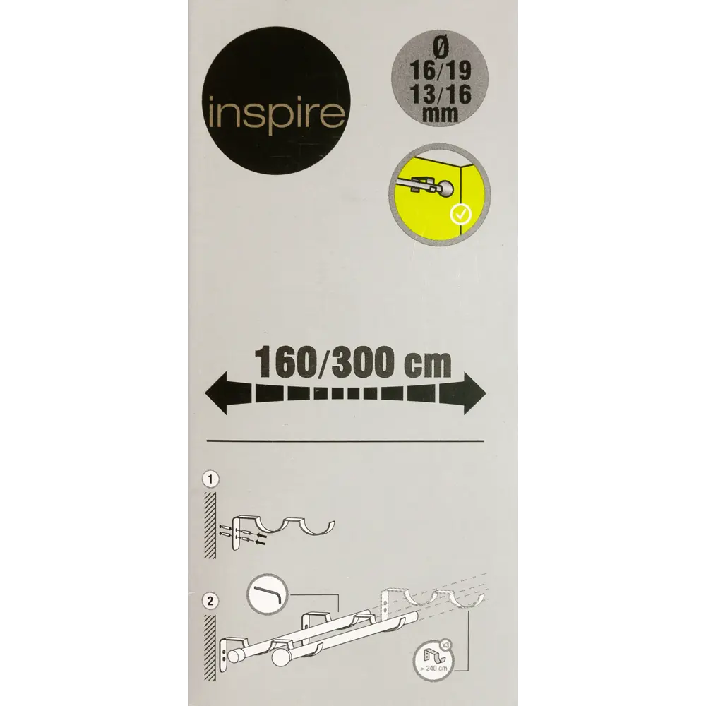 Карниз двухрядный раздвижной Inspire Шар 160-300 см цвет матовая сталь 81976797 STLM-2088088  - Вид №3
