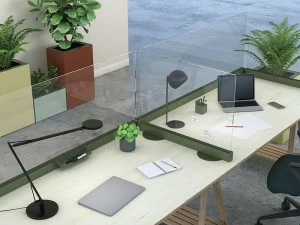 Manade Стеклянная модульная перегородка стола New port