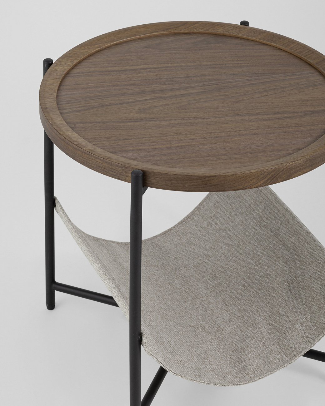 Круглый журнальный столик с полкой коричневый Артур STOOL GROUP  00-3881791 Коричневый  - Вид №3